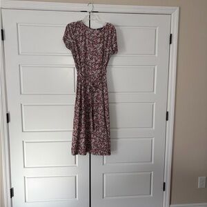 Chaps Pink and White Floral Midi Dress